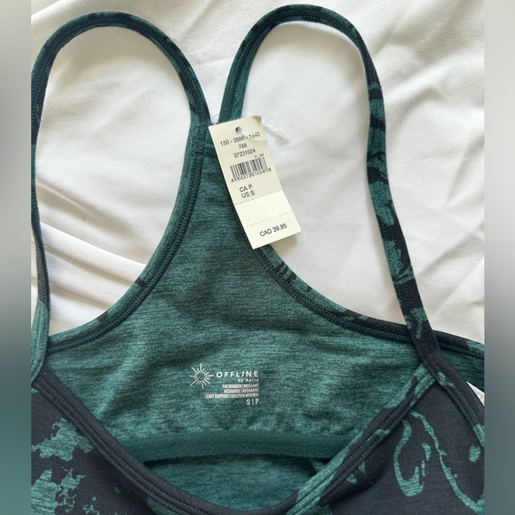 Cropped Tank Top With Attached Sports Bra - Picture 2 of 3